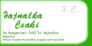 hajnalka csaki business card